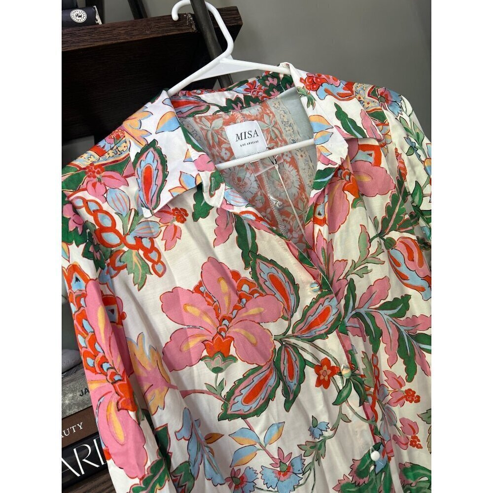 MISA LOS ANGELES Roya Top Blouse Casablanca Border Mix Womens Size Small - Picture 5 of 10